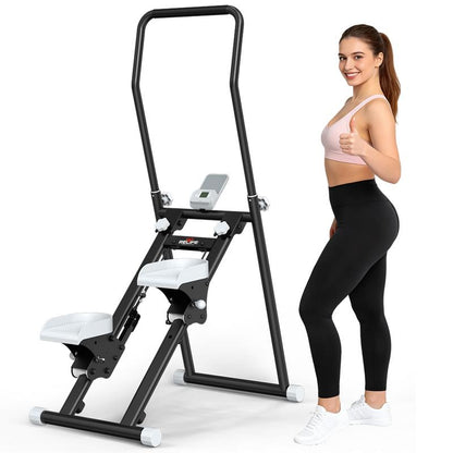 RELIFE SPORTS New Version Folding Stair Stepper 300LBS Capacity Adjustable Handlebar & Pedals Full-Body Vertical Climber Compact Home Gym Exercise Machine for Men & Women Gift for Fitness Enthusiasts